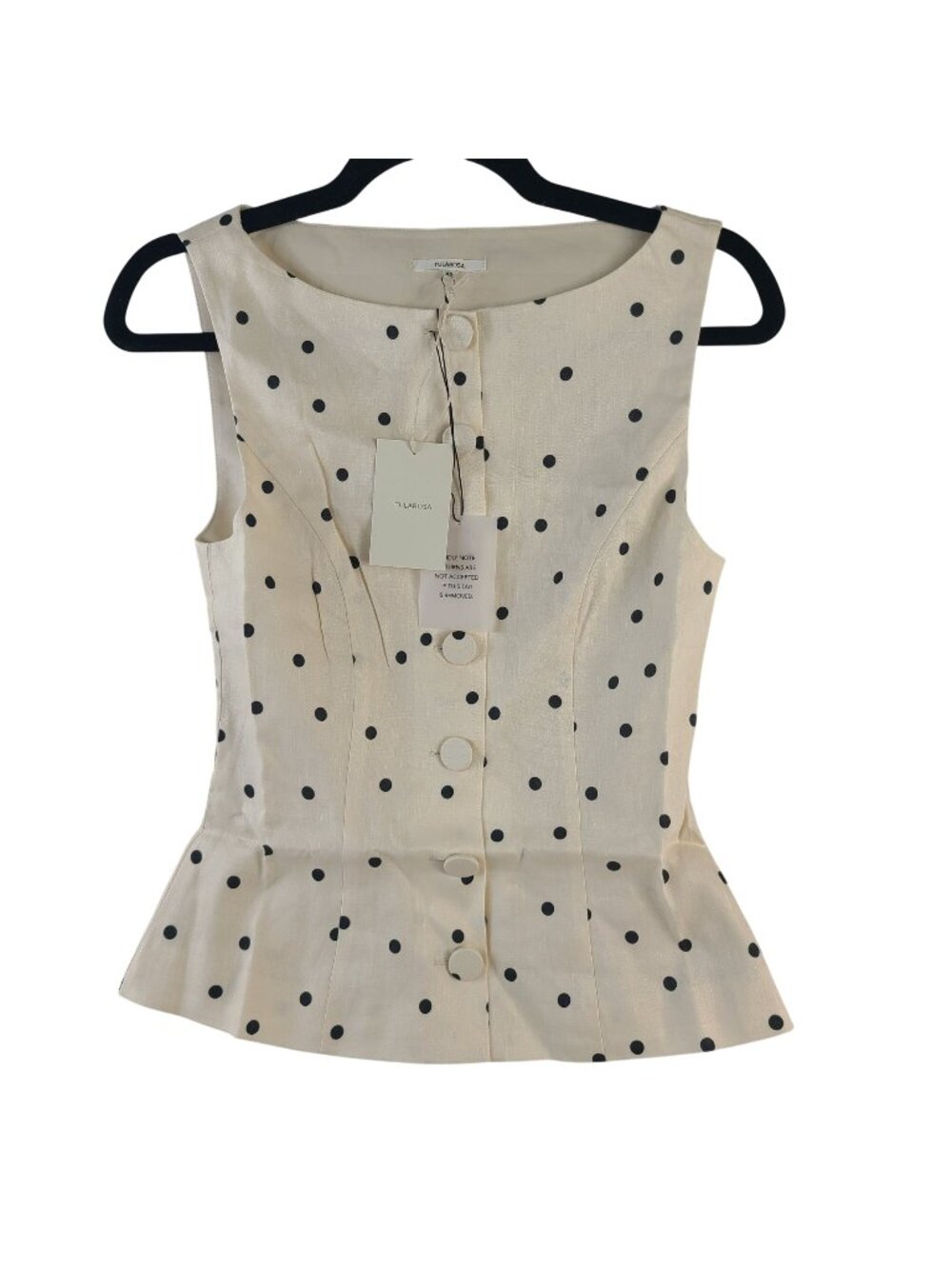 NEW Tularosa Adalyn Vest Top Ivory Polka Dot Button-Front Sleeveless Sz XS